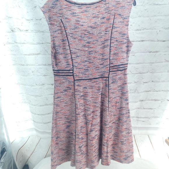 Nic + Zoe Orange Navy Cotton Sheath Pullover Knit Dress Size Medium - Picture 5 of 8